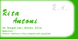 rita antoni business card